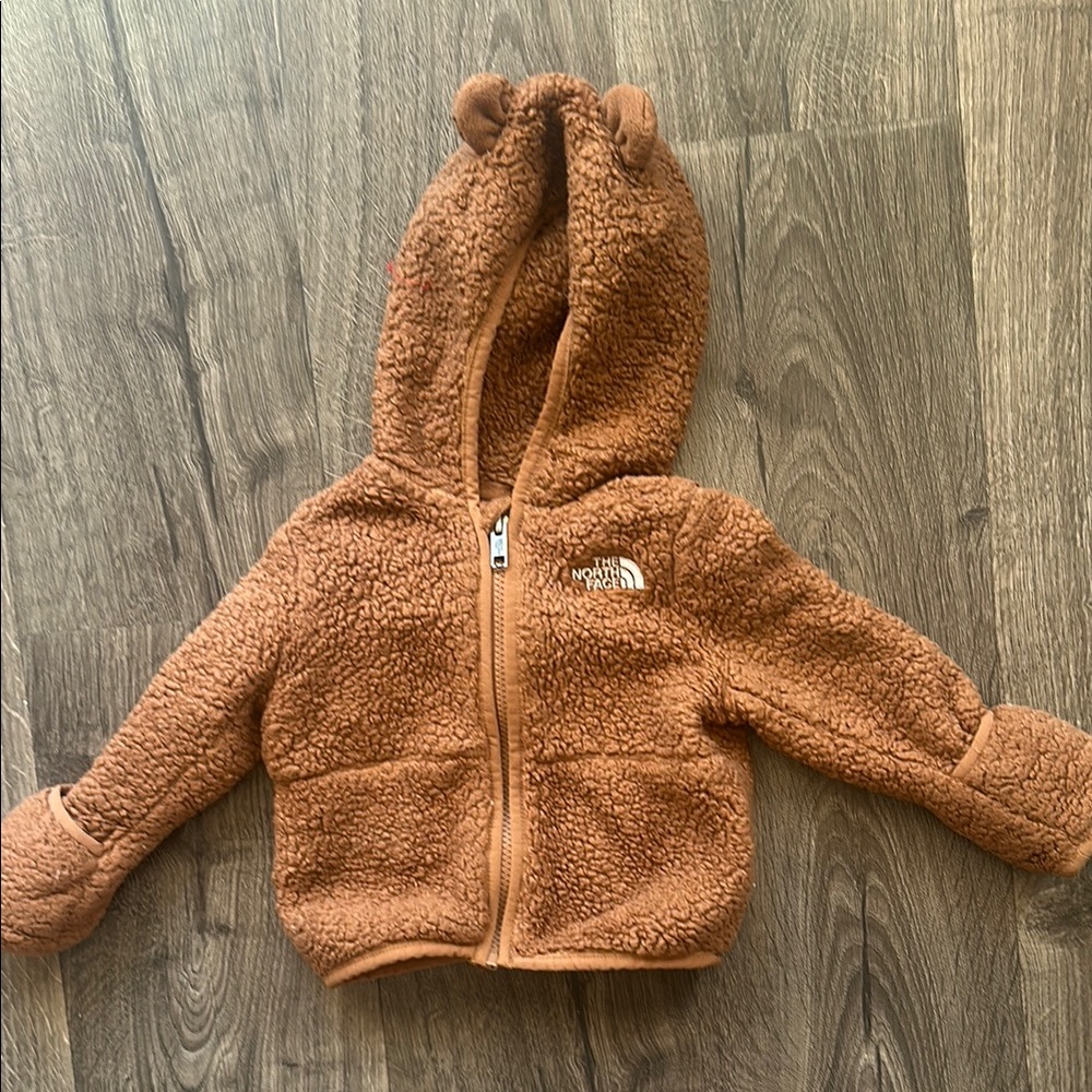The North Face baby Brown Teddy Bear Hoodie 6 months